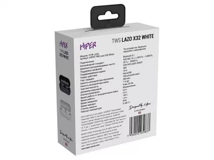 Наушники HIPER TWS Lazo X32 White (HTW-LX32) Bluetooth 5.1 гарнитура, Белый (Р), фото 6