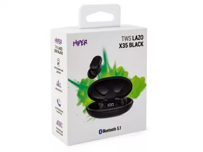 Наушники HIPER TWS Lazo X35 Black (HTW-LX35) Bluetooth 5.0 гарнитура, Черный (Р), фото 8