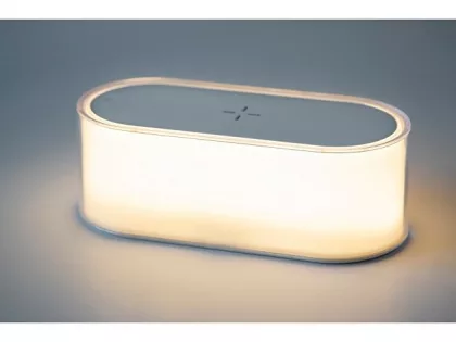 Ночник с беспроводной зарядкой и RGB подсветкой "Miracle", 15 Вт, белый (Р), фото 9