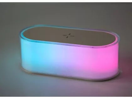 Ночник с беспроводной зарядкой и RGB подсветкой "Miracle", 15 Вт, белый (Р), фото 10