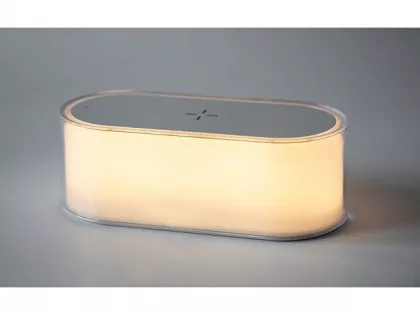 Ночник с беспроводной зарядкой и RGB подсветкой "Miracle", 15 Вт, белый (Р), фото 8