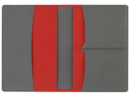 Обложка для паспорта с RFID защитой отделений для пластиковых карт "Фэйвор (Favor)", красная/серая, фото 5