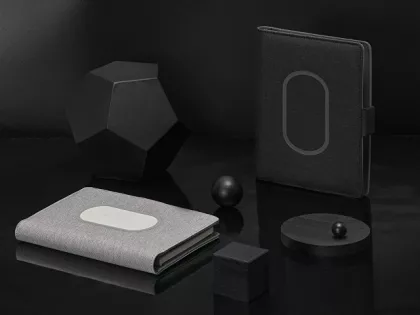 Органайзер с беспроводной зарядкой 5000 mAh "Powernote", светло-серый, фото 16