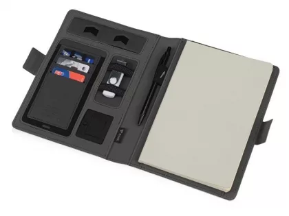 Органайзер с беспроводной зарядкой 5000 mAh "Powernote", светло-серый (P), фото 3
