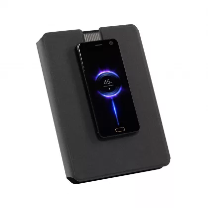 Папка А5 с беспроводным (10W) зарядным устройством 5000 mAh, с MagSafe и блокнотом, черный, фото 3