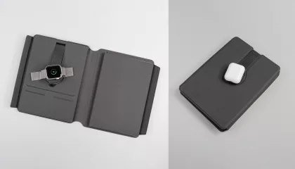 Папка А5 с беспроводным (10W) зарядным устройством 5000 mAh, с MagSafe и блокнотом, черный, фото 4