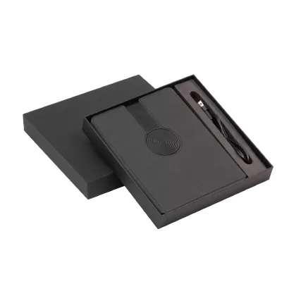 Папка А5 с беспроводным (10W) зарядным устройством 5000 mAh, с MagSafe и блокнотом, черный, фото 9