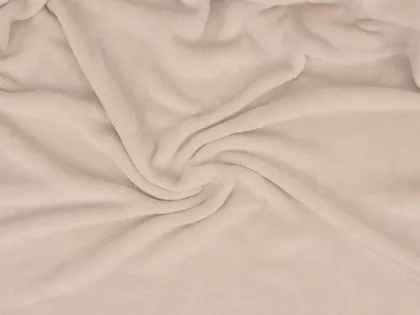 Плед флисовый Natty из переработанного пластика, бежевый со светло-розовой лентой, фото 3