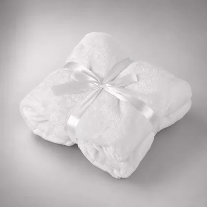 Плед мягкий флисовый Fancy, белый