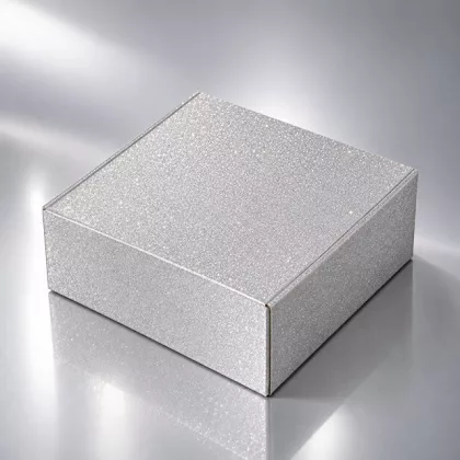 Подарочная коробка Блеск, серебристая, 260х260х100 мм., фото 1