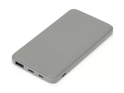 Подарочный набор c кружкой, пластиковой ручкой и повербанком С2, 10000 mAh, серый, фото 4