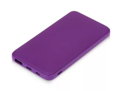 Подарочный набор c пластиковой ручкой, повербанком С2, 10000 mAh, фиолетовый, фото 3