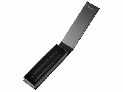 Подарочный набор из 2-х ручек "Black Lama" soft-touch, черный, фото 3