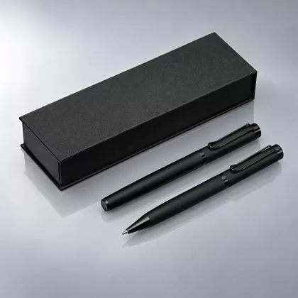 Подарочный набор из 2-х ручек "Black Lama" soft-touch, черный, фото 1