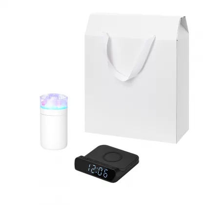 Подарочный набор Кристалл, Ригель (Crystal, Rigel), черный (увлажнитель воздуха, зарядное устройство)