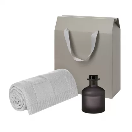 Подарочный набор Мизу (Mizu), Селла Софт (Cella Soft), серый (диффузор, плед)