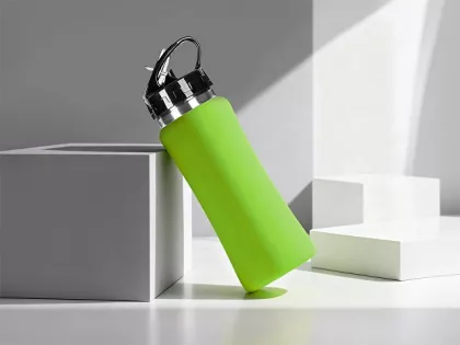 Подарочный набор с бутылкой для воды и повербанком С1, 5000 mAh, зеленое яблоко, фото 5