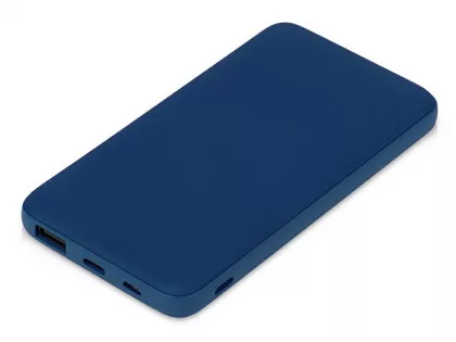 Подарочный набор с бутылкой для воды и повербанком С2, 10000 mAh, темно-синий, фото 4