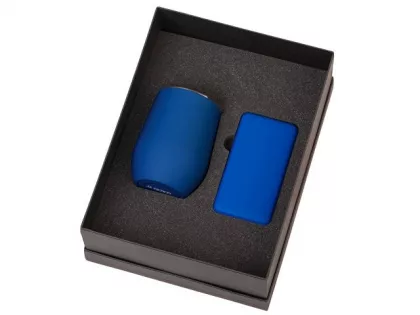 Подарочный набор с термокружкой и повербанком С1, 5000 mAh, синий, фото 2