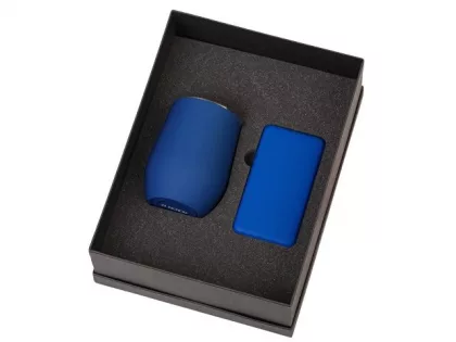 Подарочный набор с термокружкой и повербанком С2, 10000 mAh, синий, фото 2
