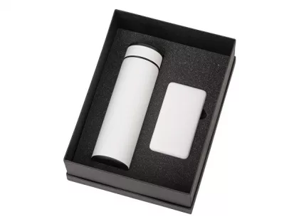 Подарочный набор с термосом и повербанком С2, белый, фото 2