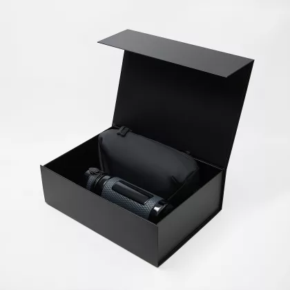 Подарочный набор Вектор (Vector), Мадрид (Madrid), черный (сумка через плечо (cross body), бутылка)