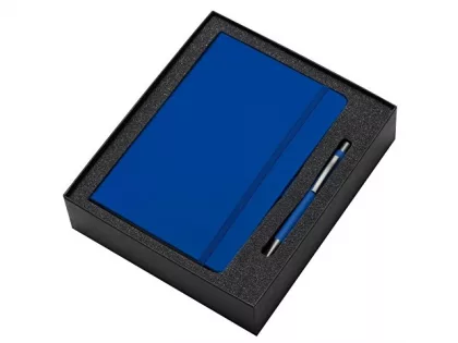 Подарочный набор Vision Pro soft-touch с ручкой и блокнотом А5, синий, фото 2