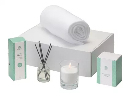 Подарочный набор White light 2.0 с пледом, диффузором, насыпной свечой, фото 2