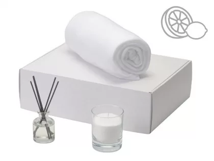 Подарочный набор White light 2.0 с пледом, диффузором, насыпной свечой, фото 1