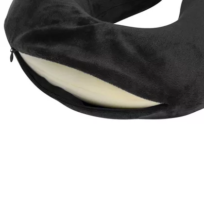 Подушка Basic из микрофибры с эффектом памяти U-shape, черный, фото 4