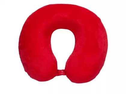 Подушка Basic из микрофибры с эффектом памяти U-shape, красный NEW, фото 3