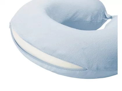 Подушка Basic из микрофибры с эффектом памяти U-shape, небесно голубой NEW, фото 4