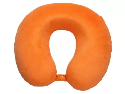Подушка Basic из микрофибры с эффектом памяти U-shape, оранжевый NEW, фото 3