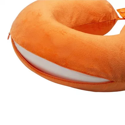 Подушка Basic из микрофибры с эффектом памяти U-shape, оранжевый, фото 4