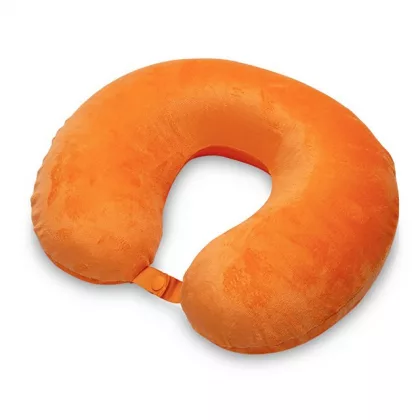 Подушка Basic из микрофибры с эффектом памяти U-shape, оранжевый, фото 2