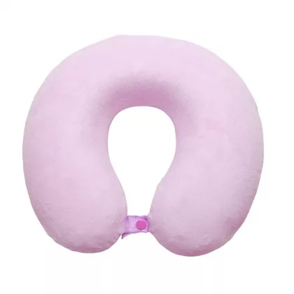 Подушка Basic из микрофибры с эффектом памяти U-shape, розовый, фото 3