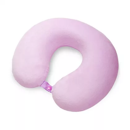 Подушка Basic из микрофибры с эффектом памяти U-shape, розовый, фото 2