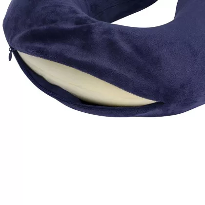 Подушка Basic из микрофибры с эффектом памяти U-shape, синий, фото 4