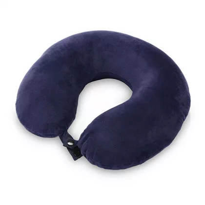 Подушка Basic из микрофибры с эффектом памяти U-shape, синий, фото 2