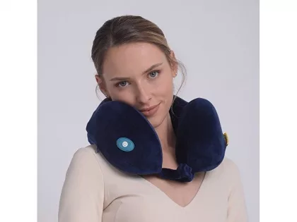 Подушка для путешествий со встроенным массажером "Massage Tranquility Pillow", синий, фото 9