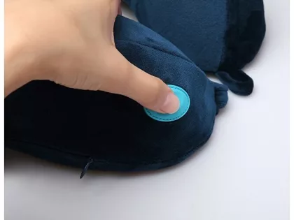 Подушка для путешествий со встроенным массажером "Massage Tranquility Pillow", синий, фото 4