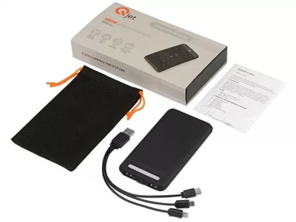 Портативное беспроводное зарядное устройство «Airbank», 10000 mAh, черный (Р), фото 11