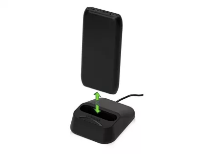 Портативное беспроводное зарядное устройство с док-станцией "Uniq", 10000 mah, черный, фото 8