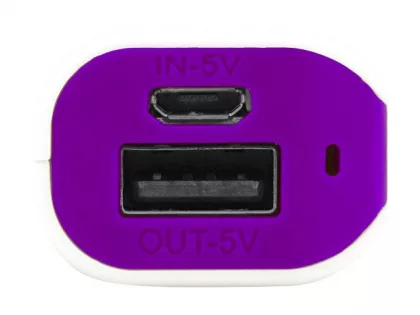 Портативное зарядное устройство (power bank) Basis, 2000 mAh, белый/фиолетовый, фото 3