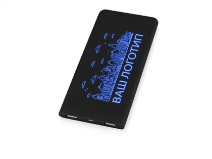 Портативное зарядное устройство с синей подсветкой логотипа «Faros», soft-touch, 4000 mAh (P), фото 1