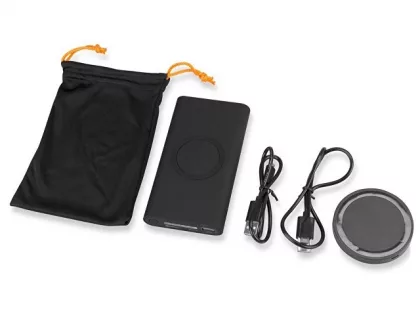 Портативный набор с беспроводным зарядным устройством (power bank) "Force", 8000 mAh, фото 4