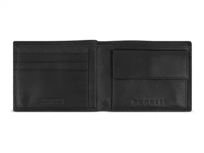 Портмоне BUGATTI ЧЕРНАЯ МАГИЯ | BLACK MAGIC, с защитой данных RFID, черное, натуральная кожа козы, 11,5х2х9 см, фото 6