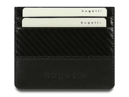 Портмоне для кредитных карт BUGATTI КОМЕТА | COMET, с защитой данных RFID, черное, натуральная воловья кожа, 10,2х0,2х8,2 см, фото 3