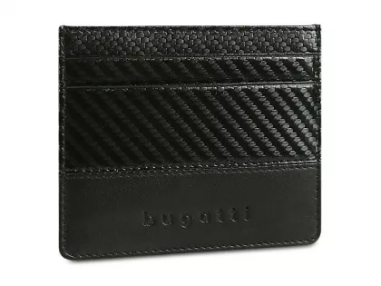 Портмоне для кредитных карт BUGATTI КОМЕТА | COMET, с защитой данных RFID, черное, натуральная воловья кожа, 10,2х0,2х8,2 см, фото 1