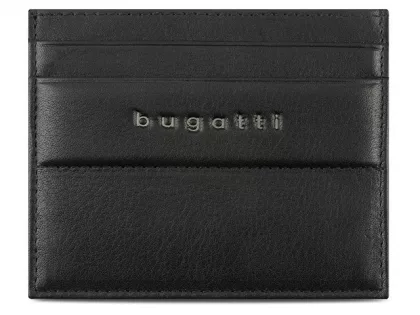 Портмоне для кредитных карт BUGATTI НОМ | NOME, с защитой данных RFID, черное, натуральная воловья кожа, 10,2х0,3х8,2 см, фото 2